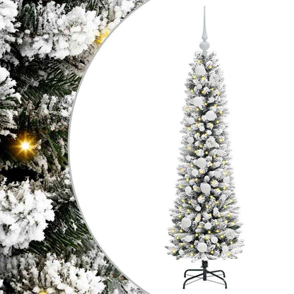 vidaXL Künstlicher Weihnachtsbaum mit 150 LEDs mit Ständer Weiß 120 cm