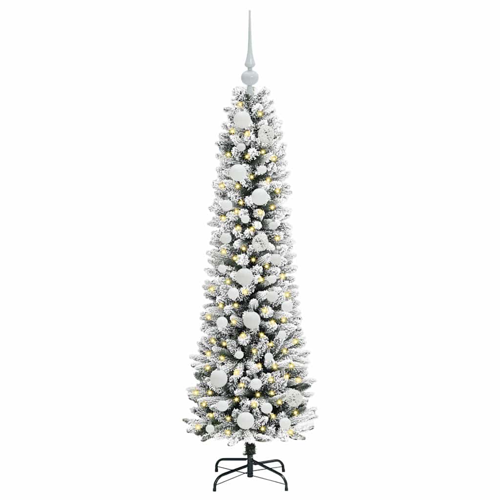 vidaXL Künstlicher Weihnachtsbaum mit 150 LEDs mit Ständer Weiß 120 cm