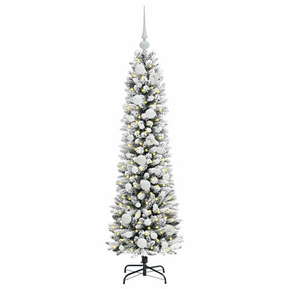 vidaXL Künstlicher Weihnachtsbaum mit 150 LEDs mit Ständer Weiß 120 cm