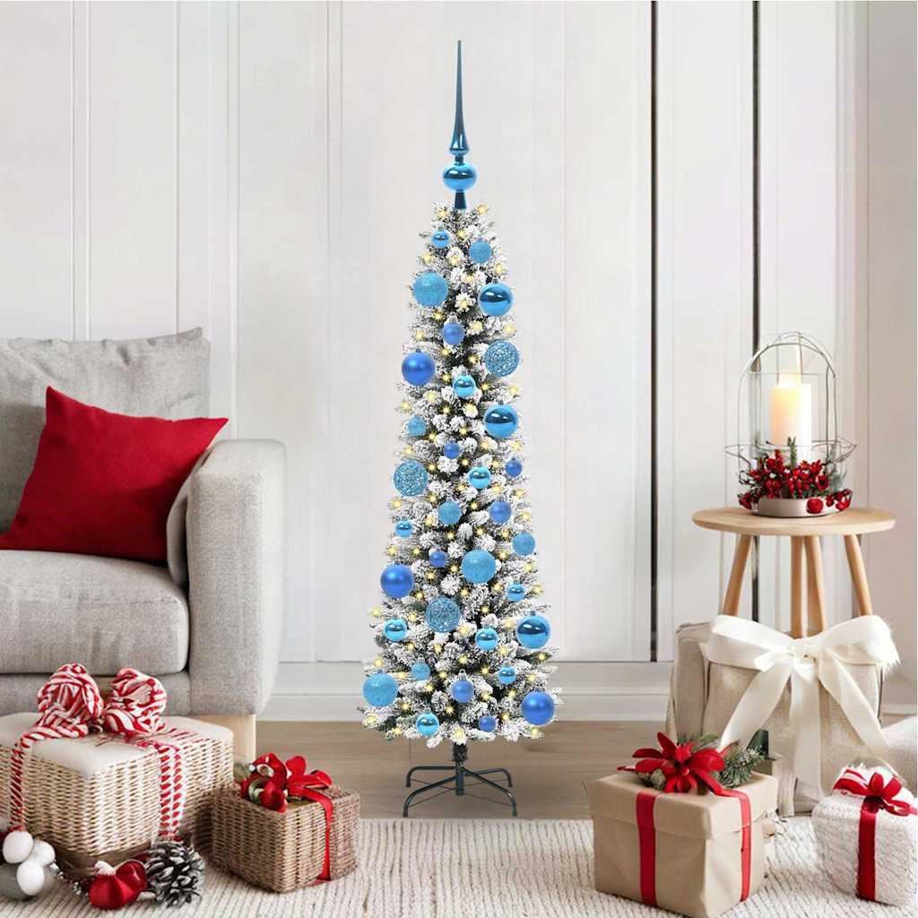 vidaXL Künstlicher Weihnachtsbaum mit 150 LEDs mit Ständer Weiß 120 cm