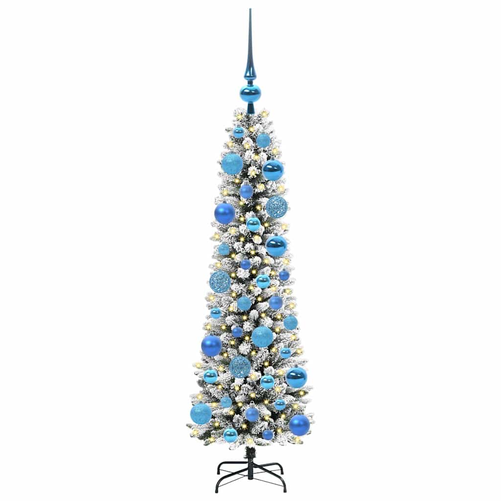 vidaXL Künstlicher Weihnachtsbaum mit 150 LEDs mit Ständer Weiß 120 cm