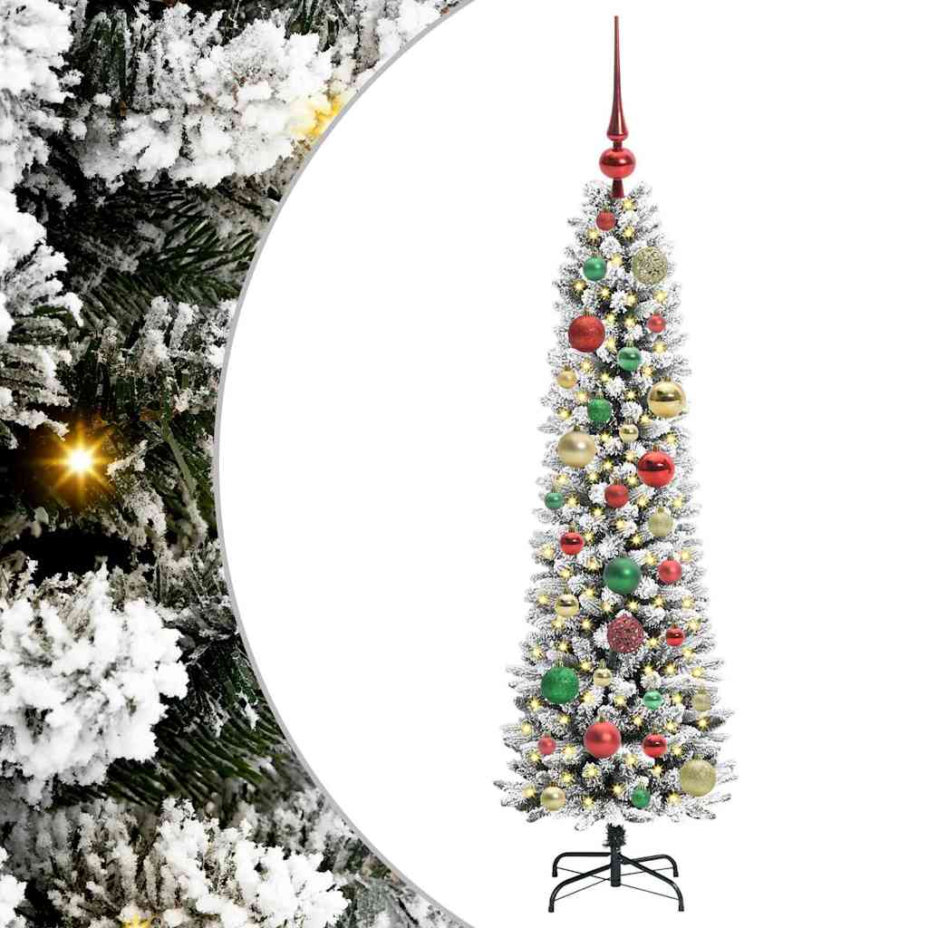 Künstlicher Weihnachtsbaum mit 150 LEDs mit Ständer Weiß 120 cm