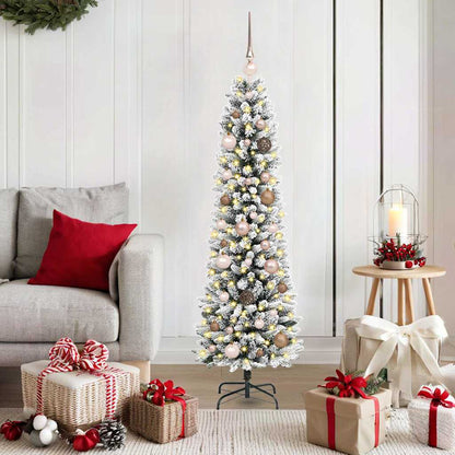 vidaXL Künstlicher Weihnachtsbaum mit 150 LEDs mit Ständer Weiß 150 cm