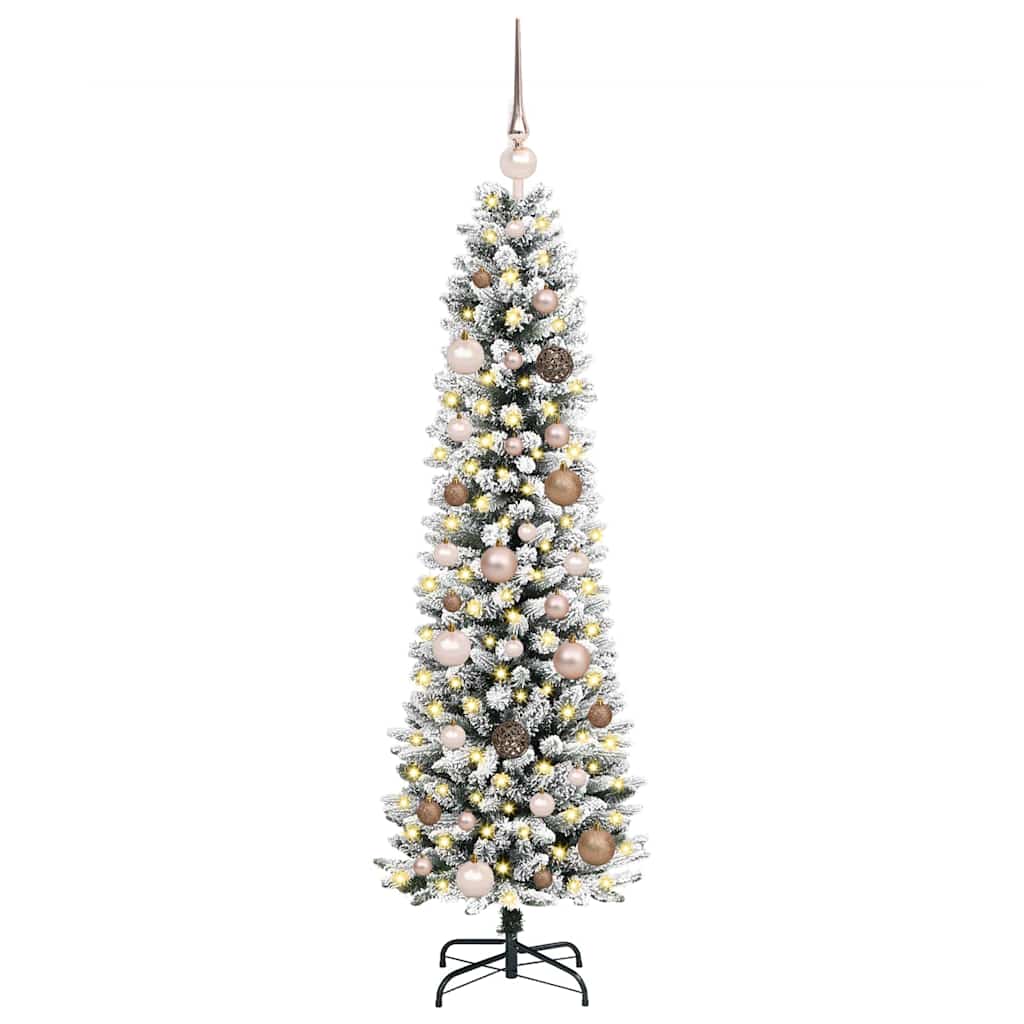 vidaXL Künstlicher Weihnachtsbaum mit 150 LEDs mit Ständer Weiß 150 cm