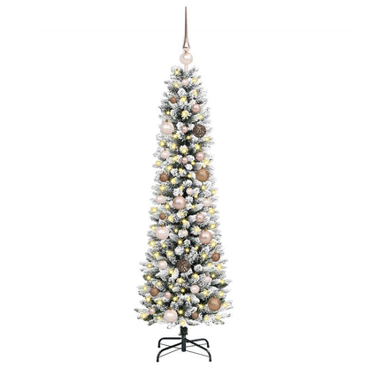 vidaXL Künstlicher Weihnachtsbaum mit 150 LEDs mit Ständer Weiß 150 cm