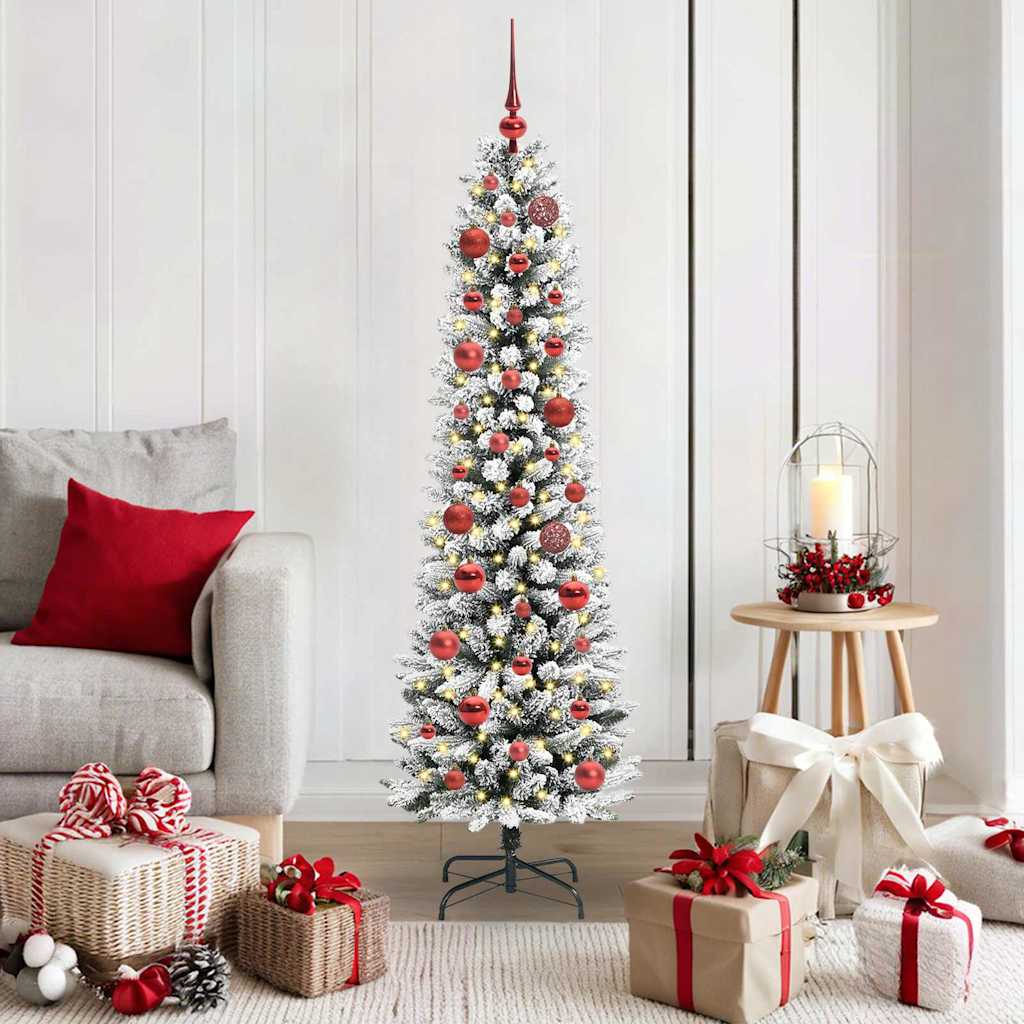 vidaXL Künstlicher Weihnachtsbaum mit 150 LEDs mit Ständer Weiß 150 cm