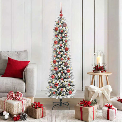 vidaXL Künstlicher Weihnachtsbaum mit 150 LEDs mit Ständer Weiß 150 cm