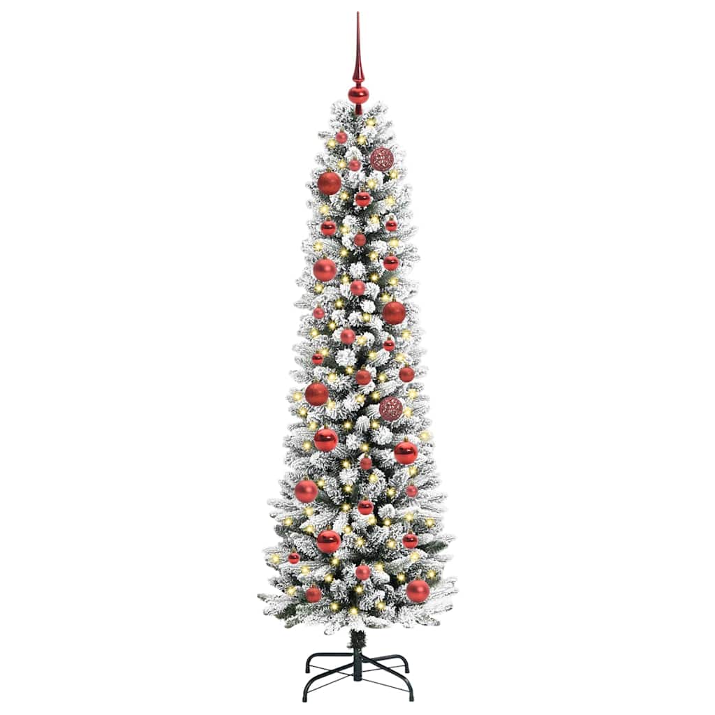 vidaXL Künstlicher Weihnachtsbaum mit 150 LEDs mit Ständer Weiß 150 cm