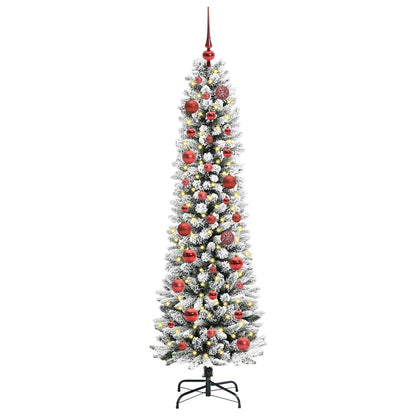 vidaXL Künstlicher Weihnachtsbaum mit 150 LEDs mit Ständer Weiß 150 cm