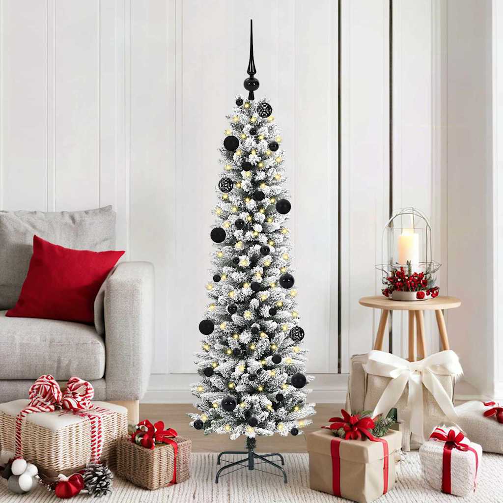 vidaXL Künstlicher Weihnachtsbaum mit 150 LEDs mit Ständer Weiß 150 cm