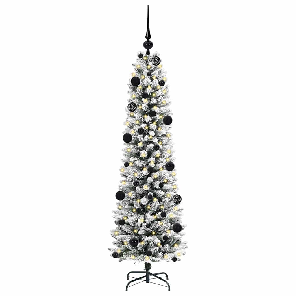 vidaXL Künstlicher Weihnachtsbaum mit 150 LEDs mit Ständer Weiß 150 cm