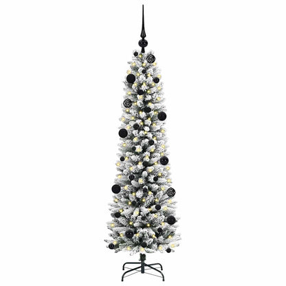 vidaXL Künstlicher Weihnachtsbaum mit 150 LEDs mit Ständer Weiß 150 cm