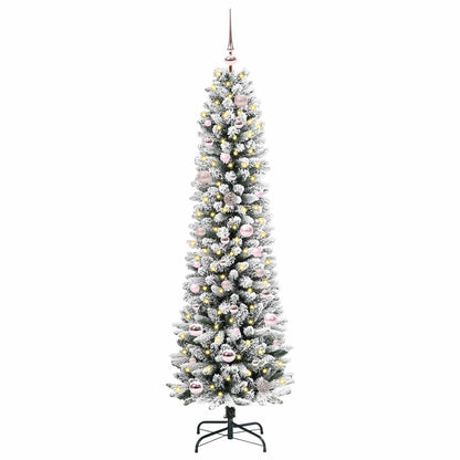 Künstlicher Weihnachtsbaum mit 150 LEDs mit Ständer Weiß 150 cm