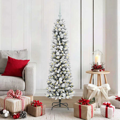 vidaXL Künstlicher Weihnachtsbaum mit 150 LEDs mit Ständer Weiß 150 cm
