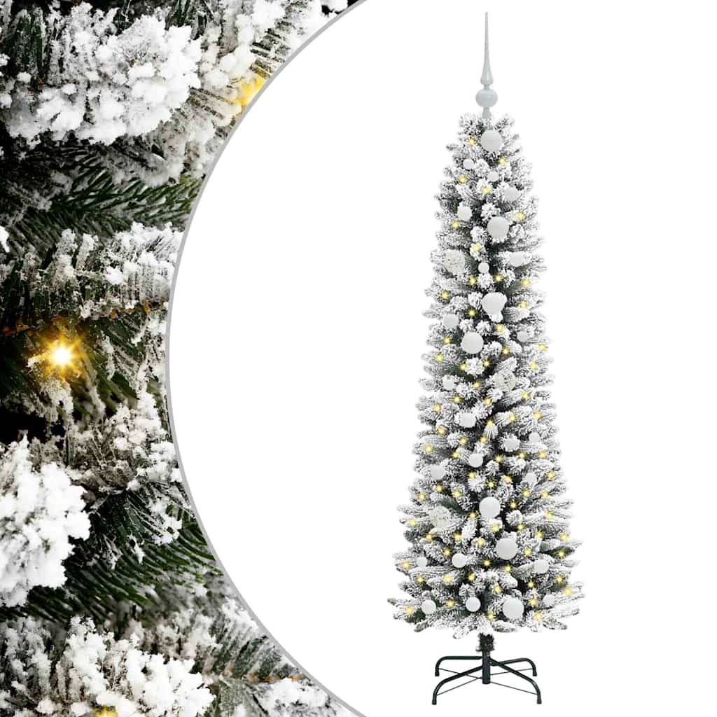 vidaXL Künstlicher Weihnachtsbaum mit 150 LEDs mit Ständer Weiß 150 cm