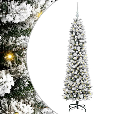 vidaXL Künstlicher Weihnachtsbaum mit 150 LEDs mit Ständer Weiß 150 cm