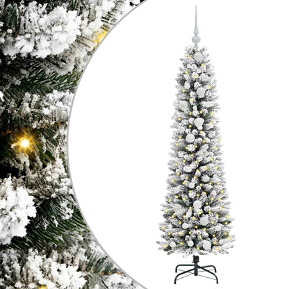 vidaXL Künstlicher Weihnachtsbaum mit 150 LEDs mit Ständer Weiß 150 cm