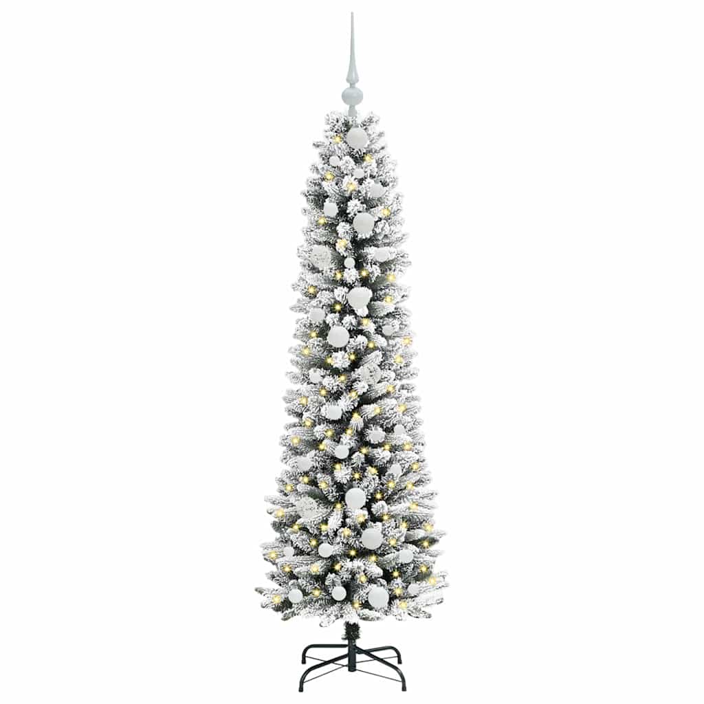 vidaXL Künstlicher Weihnachtsbaum mit 150 LEDs mit Ständer Weiß 150 cm