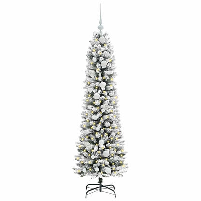 vidaXL Künstlicher Weihnachtsbaum mit 150 LEDs mit Ständer Weiß 150 cm