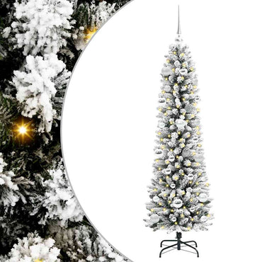 vidaXL Künstlicher Weihnachtsbaum mit 150 LEDs mit Ständer Weiß 150 cm