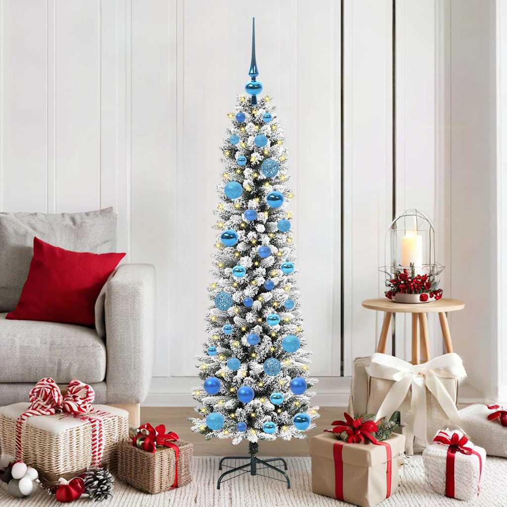vidaXL Künstlicher Weihnachtsbaum mit 150 LEDs mit Ständer Weiß 150 cm