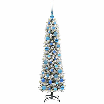 vidaXL Künstlicher Weihnachtsbaum mit 150 LEDs mit Ständer Weiß 150 cm
