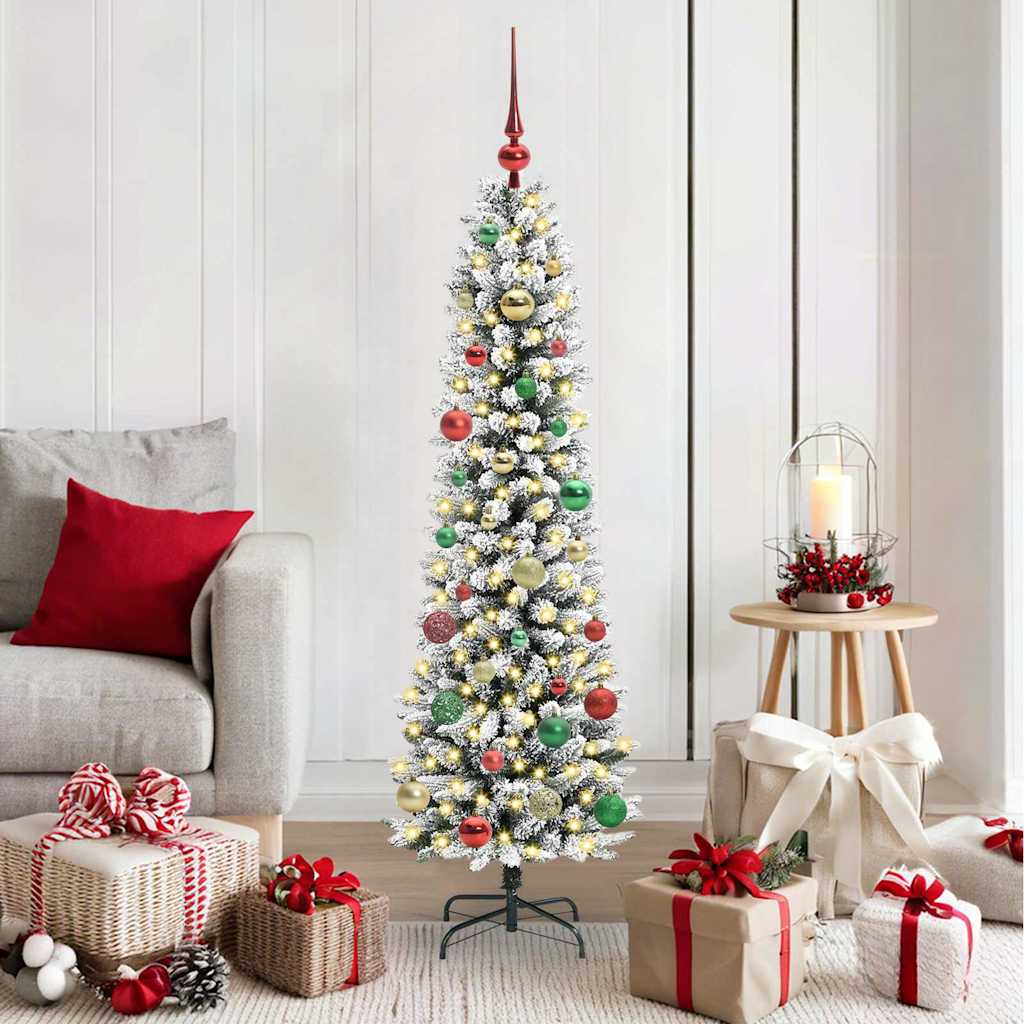 vidaXL Künstlicher Weihnachtsbaum mit 150 LEDs mit Ständer Weiß 150 cm