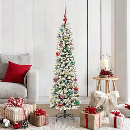 vidaXL Künstlicher Weihnachtsbaum mit 150 LEDs mit Ständer Weiß 150 cm