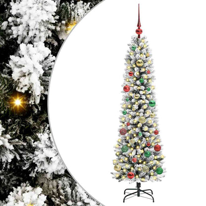 vidaXL Künstlicher Weihnachtsbaum mit 150 LEDs mit Ständer Weiß 150 cm