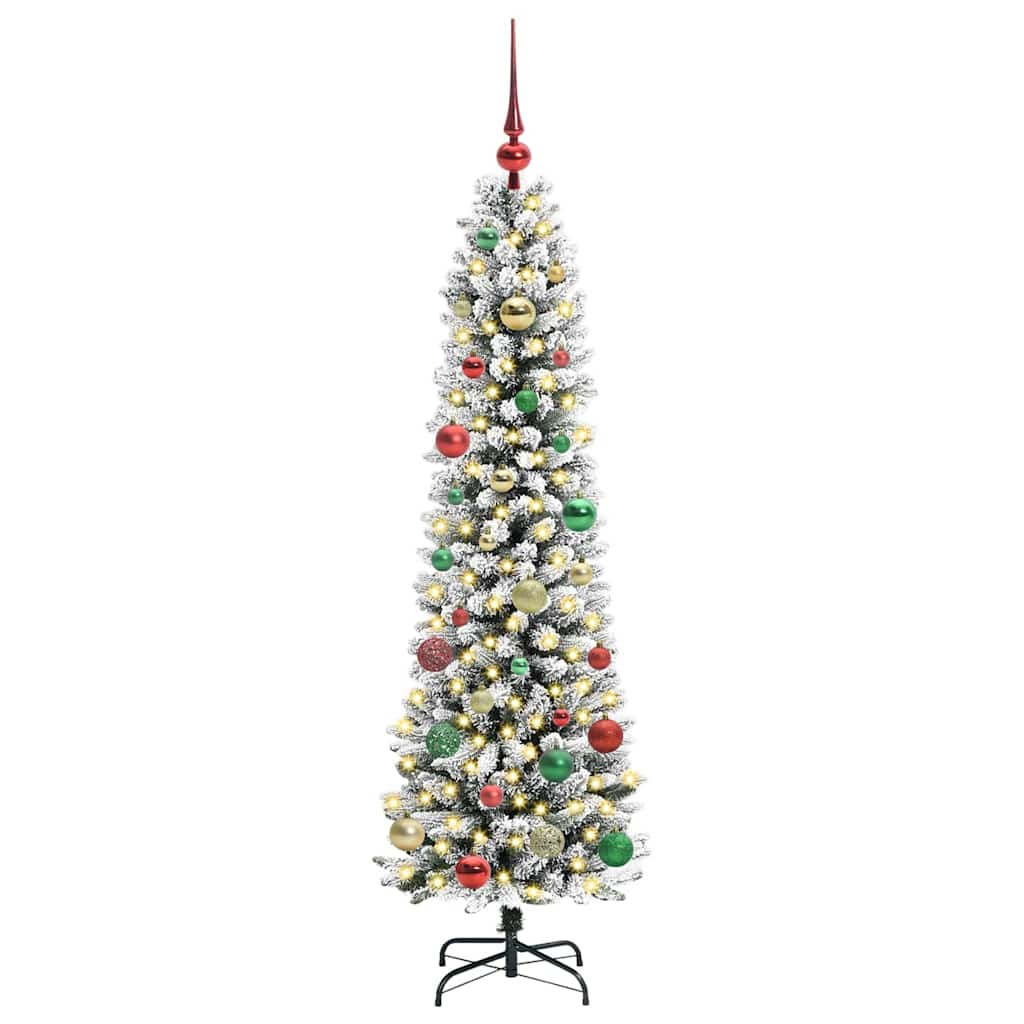 vidaXL Künstlicher Weihnachtsbaum mit 150 LEDs mit Ständer Weiß 150 cm