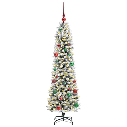 vidaXL Künstlicher Weihnachtsbaum mit 150 LEDs mit Ständer Weiß 150 cm