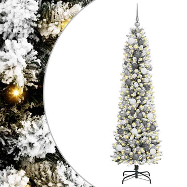vidaXL Sapin de Noël artificiel avec 300 LED et support Blanc 180 cm