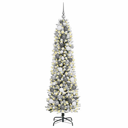 Künstlicher Weihnachtsbaum mit 300 LEDs mit Ständer Weiß 180 cm