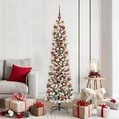 vidaXL Sapin de Noël artificiel avec 300 LED et support Blanc 180 cm