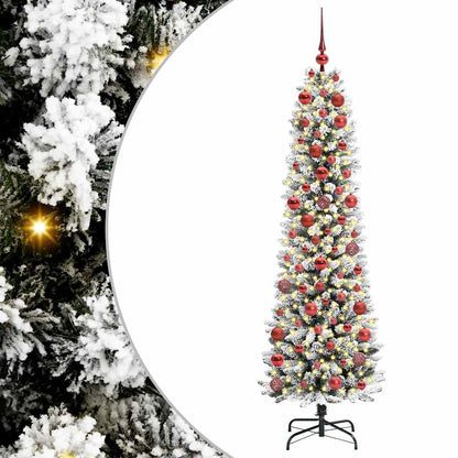vidaXL Sapin de Noël artificiel avec 300 LED et support Blanc 180 cm