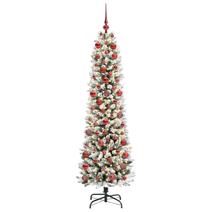 vidaXL Sapin de Noël artificiel avec 300 LED et support Blanc 180 cm