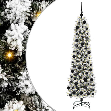 vidaXL Sapin de Noël artificiel avec 300 LED et support Blanc 180 cm