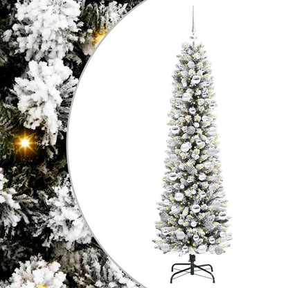 vidaXL Sapin de Noël artificiel avec 300 LED et support Blanc 180 cm