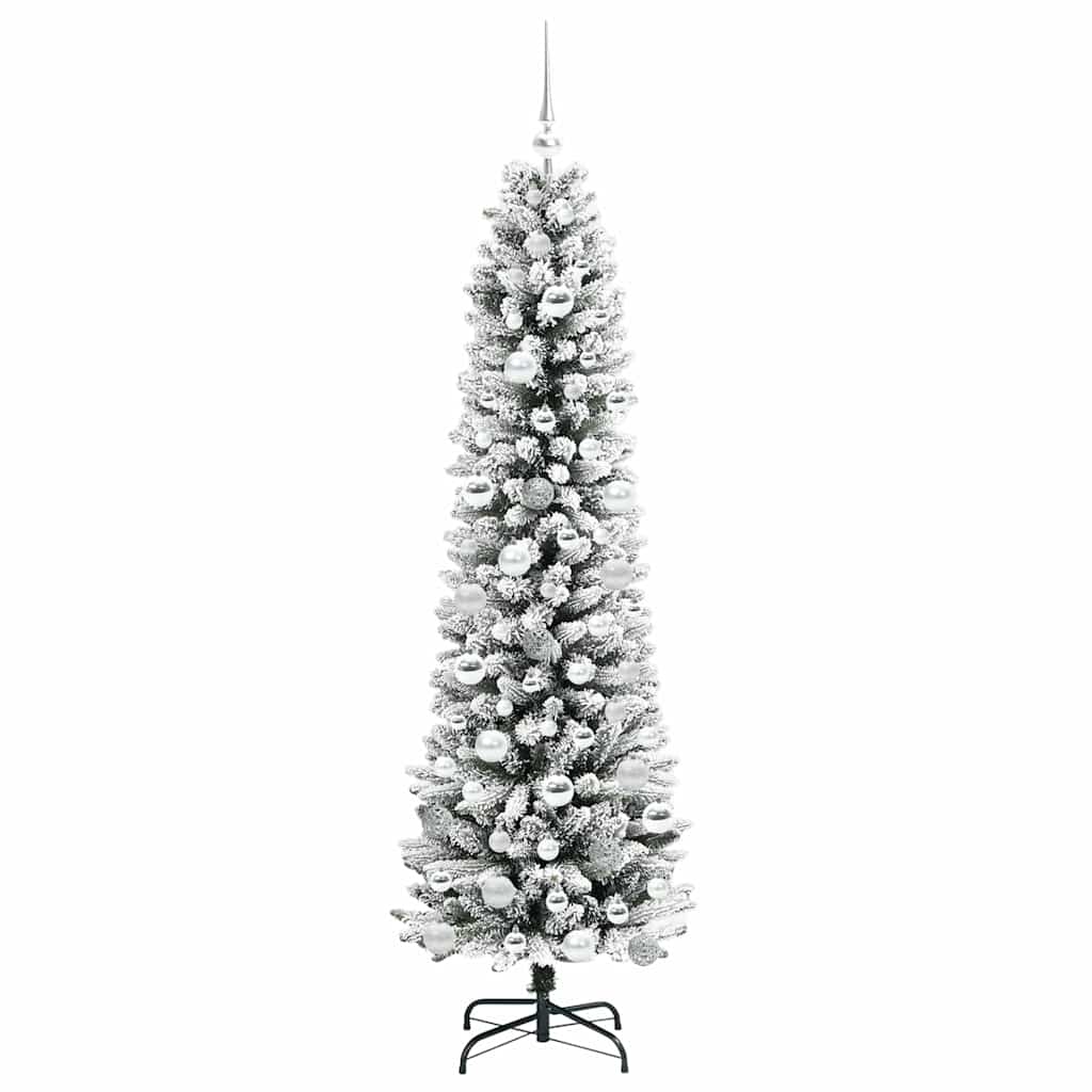 vidaXL Sapin de Noël artificiel avec 300 LED et support Blanc 180 cm
