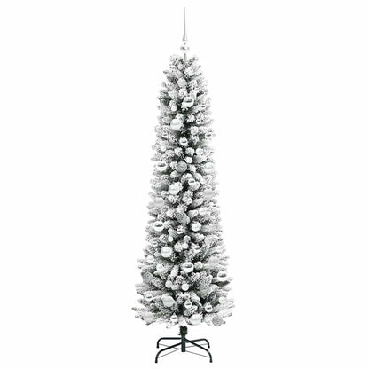 vidaXL Sapin de Noël artificiel avec 300 LED et support Blanc 180 cm