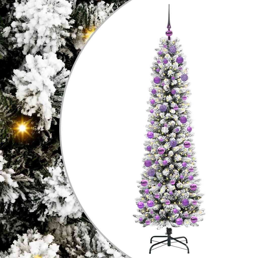 vidaXL Sapin de Noël artificiel avec 300 LED et support Blanc 180 cm