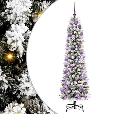 vidaXL Sapin de Noël artificiel avec 300 LED et support Blanc 180 cm