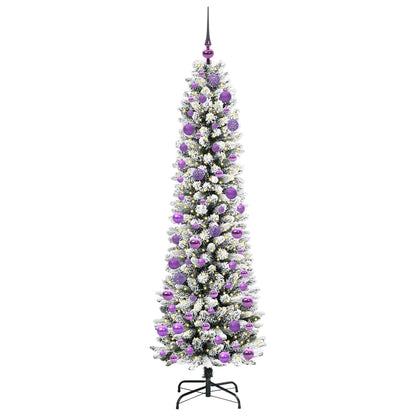 vidaXL Sapin de Noël artificiel avec 300 LED et support Blanc 180 cm