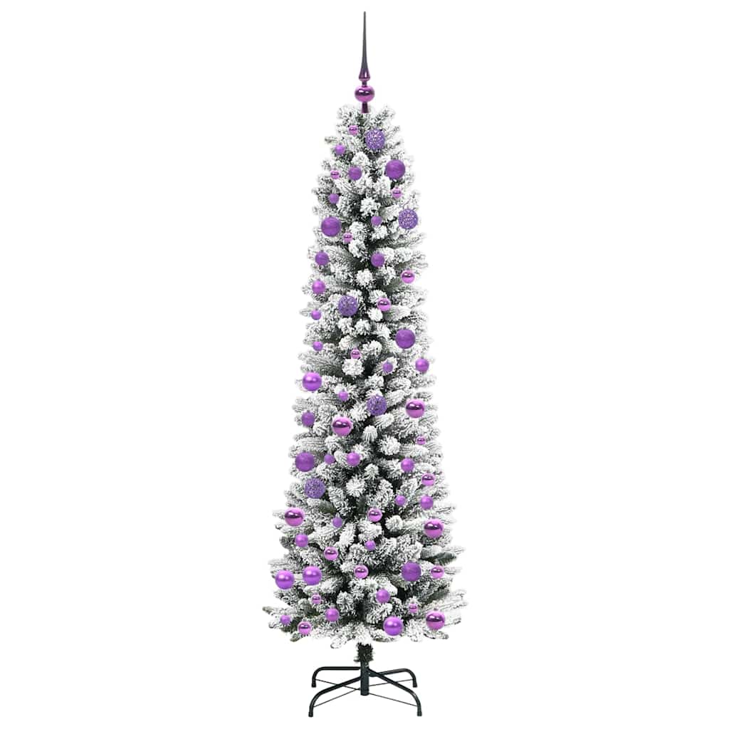 vidaXL Sapin de Noël artificiel avec 300 LED et support Blanc 180 cm