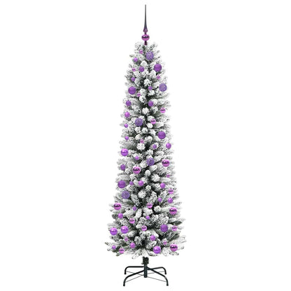 vidaXL Sapin de Noël artificiel avec 300 LED et support Blanc 180 cm