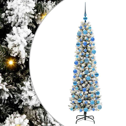 vidaXL Sapin de Noël artificiel avec 300 LED et support Blanc 180 cm