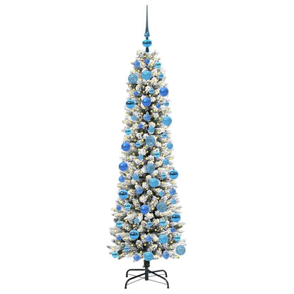 vidaXL Sapin de Noël artificiel avec 300 LED et support Blanc 180 cm