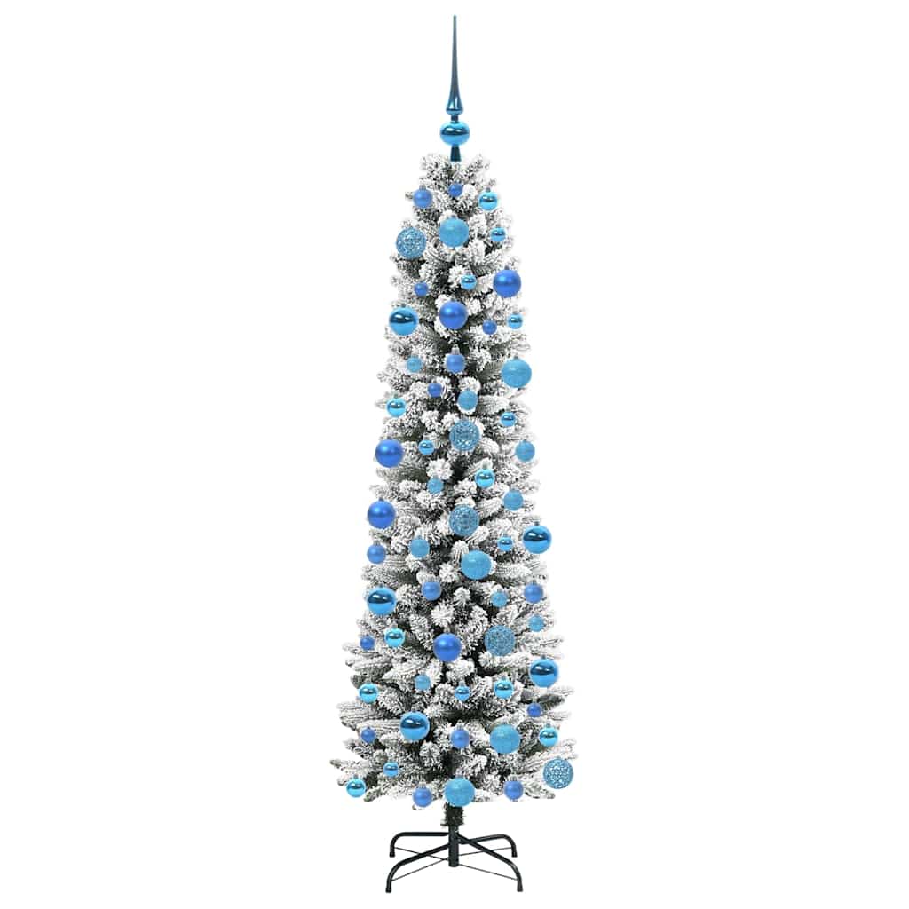 vidaXL Sapin de Noël artificiel avec 300 LED et support Blanc 180 cm