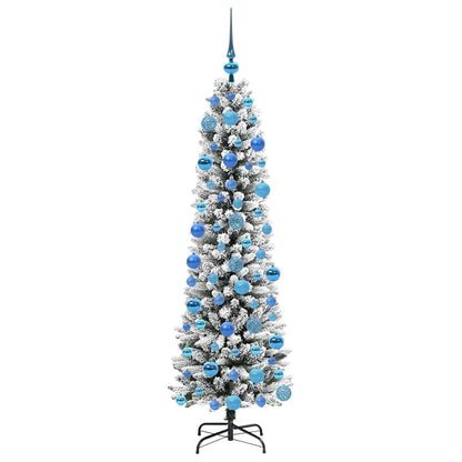 vidaXL Sapin de Noël artificiel avec 300 LED et support Blanc 180 cm