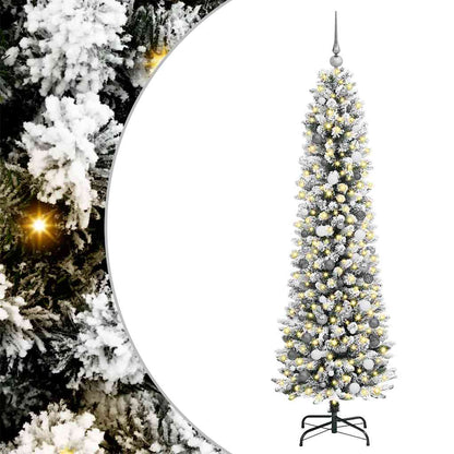 Künstlicher Weihnachtsbaum mit 300 LEDs mit Ständer Weiß 210 cm